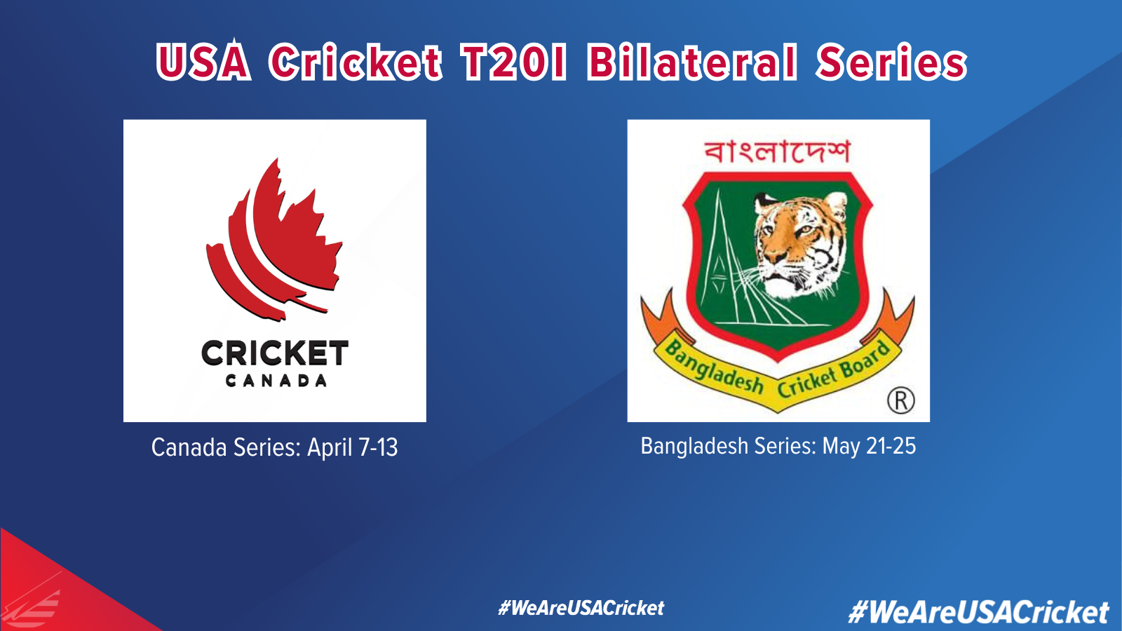 USA to host Canada & Bangladesh in crucial T20I bilateral series in April and May